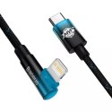 Kabel Baseus MVP 2 Elbow kątowy przewód Power Delivery z bocznym wtykiem USB Typ C / Lightning 1m 20W niebieski (CAVP000221)