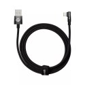 Kabel Baseus MVP 2 Elbow kątowy przewód z bocznym wtykiem USB / Lightning 2m 2.4A czarny (CAVP000101)