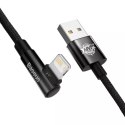 Kabel Baseus MVP 2 Elbow kątowy przewód z bocznym wtykiem USB / Lightning 2m 2.4A czarny (CAVP000101)