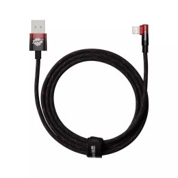 Kabel Baseus MVP 2 Elbow kątowy przewód z bocznym wtykiem USB / Lightning 2m 2.4A czerwony (CAVP000120)