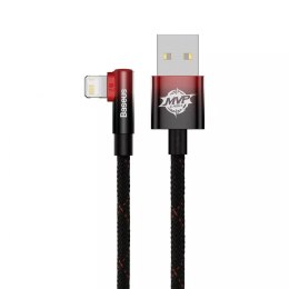 Kabel Baseus MVP 2 Elbow kątowy przewód z bocznym wtykiem USB / Lightning 2m 2.4A czerwony (CAVP000120)
