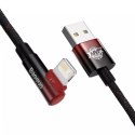 Kabel Baseus MVP 2 Elbow kątowy przewód z bocznym wtykiem USB / Lightning 2m 2.4A czerwony (CAVP000120)