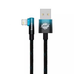 Kabel Baseus MVP 2 Elbow kątowy przewód z bocznym wtykiem USB / Lightning 2m 2.4A niebieski (CAVP000121)