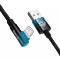 Kabel Baseus MVP 2 Elbow kątowy przewód z bocznym wtykiem USB / Lightning 2m 2.4A niebieski (CAVP000121)