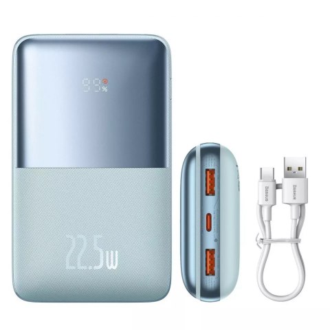 Powerbank Baseus Bipow Pro 20000mAh 22.5W niebieski z kablem USB Typu A - USB Typu C 3A 0.3m (PPBD040303)