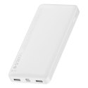Powerbank z wyświetlaczem Baseus Bipow 10000mAh 15W biały (Overseas Edition) + kabel USB-A - Micro USB 0.25m biały (PPBD050002)