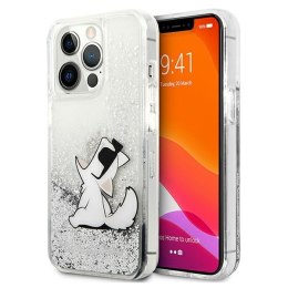 Karl Lagerfeld nakładka do iPhone 13 Pro Max 6,7'' KLHCP13XGCFS srebrne hard case Liquid Glitter Choupette Fun