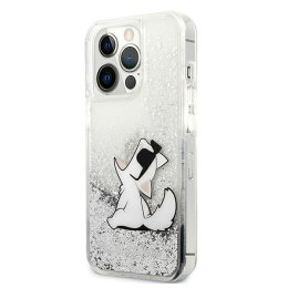 Karl Lagerfeld nakładka do iPhone 13 Pro Max 6,7'' KLHCP13XGCFS srebrne hard case Liquid Glitter Choupette Fun