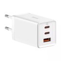 Ładowarka sieciowa Baseus GaN5 Pro 2xUSB-C + USB, 65W (biała)