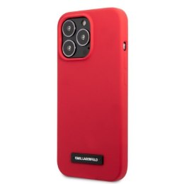 Karl Lagerfeld nakładka do iPhone 13 Pro KLHCP13LSLMP1R czerwona hard case Liquid Glitter Logo