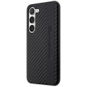 AMG nakładka do Samsung Galaxy S23 AMHCS23SBLSCA czarna hardcase PU Carbon Grey Stripe & Embossed Logo