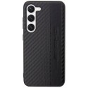 AMG nakładka do Samsung Galaxy S23 AMHCS23SBLSCA czarna hardcase PU Carbon Grey Stripe & Embossed Logo