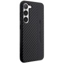 AMG nakładka do Samsung Galaxy S23 AMHCS23SBLSCA czarna hardcase PU Carbon Grey Stripe & Embossed Logo