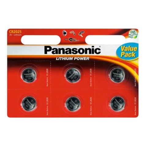 Panasonic bateria litowa CR2025 - 6szt blister