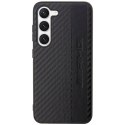 AMG nakładka do Samsung Galaxy S23 Ultra AMHCS23LBLSCA czarna hardcase PU Carbon Grey Stripe & Embossed Logo