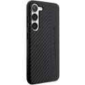 AMG nakładka do Samsung Galaxy S23 Ultra AMHCS23LBLSCA czarna hardcase PU Carbon Grey Stripe & Embossed Logo