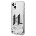 Karl Lagerfeld nakładka do iPhone 14 6,1" KLHCP14SLBKLCS srebrna Liquid Glitter case Big KL Logo