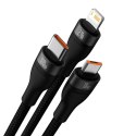 Baseus kabel 3w1 Flash II USB - Lightning + USB-C + microUSB 1,2 m 3,5A czarny