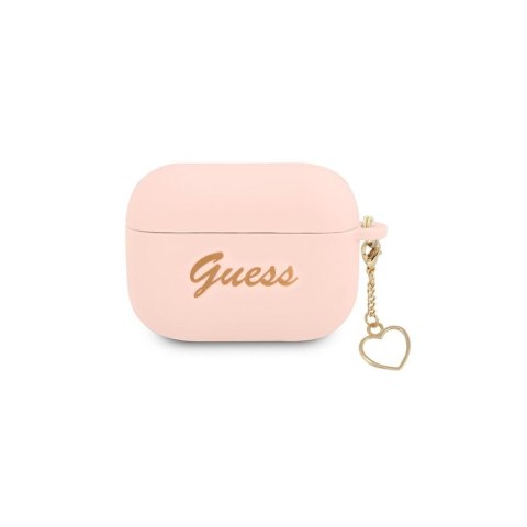 Guess etui do Airpods Pro GUAPLSCHSP różowe Silicone Heart Charm