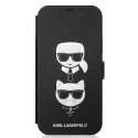 Karl Lagerfeld etui do iPhone 12 / 12 Pro 6,1" KLFLBKP12MSAKICKCBK czarne book case Saffiano Karl & Choupette
