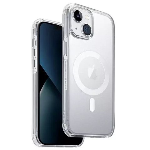 Etui UNIQ Combat do iPhone 14 6,1" Magclick Charging przeźroczysty/dove satin clear