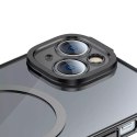 Zestaw ochronny Baseus Glitter przeźroczyste etui magnetyczne i szkło hartowane do iPhone 14 (czarny)