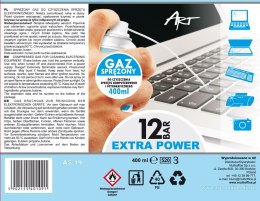 SPRĘŻONE POWIETRZE 400ml AS-19 ART EXTRA POWER 12 BAR