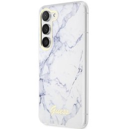 Guess nakładka do Samsung Galaxy S23 Ultra GUHCS23LPCUMAH biała HC PU/TPU Marble