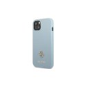 Guess nakładka do iPhone 13 Mini 5,4" GUHCP13SPS4MB niebieska hardcase Saffiano 4G Small Metal Logo