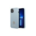 Guess nakładka do iPhone 13 Mini 5,4" GUHCP13SPS4MB niebieska hardcase Saffiano 4G Small Metal Logo