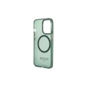 Guess nakładka do iPhone 13 Pro / 13 6,1" GUHMP13LHTCMA zielona hard case Gold Outline Translucent MagSafe