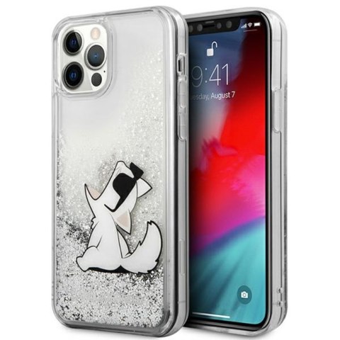 Karl Lagerfeld nakładka do iPhone 12 / 12 Pro 6,1" KLHCP12MGCFS srebrna hardcase Liquid Glitter Choupette Fun