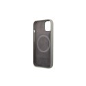 Guess nakładka do iPhone 13 Pro / 13 6,1" GUHMP13LSPLG szara hard case Silicone Logo Plate MagSafe