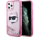 Karl Lagerfeld nakładka do iPhone 12 / 12 Pro 6,1" KLHCP12MLNCHCP różowa HC Liquid Glitter NFT Choupette Head