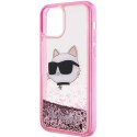 Karl Lagerfeld nakładka do iPhone 12 / 12 Pro 6,1" KLHCP12MLNCHCP różowa HC Liquid Glitter NFT Choupette Head