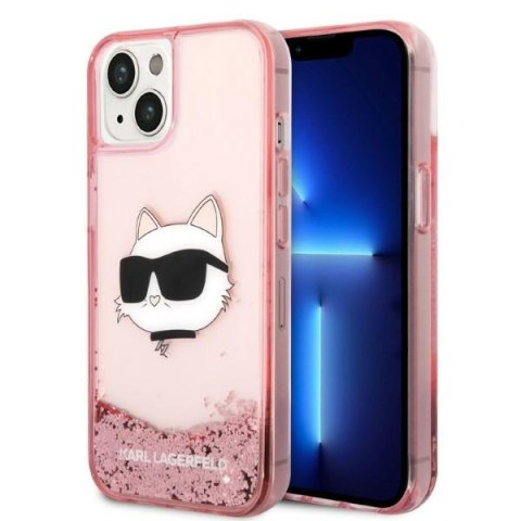 Karl Lagerfeld nakładka do iPhone 14 6,1" KLHCP14SLNCHCP różowa HC Liquid Glitter NFT Choupette Head