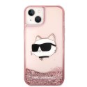 Karl Lagerfeld nakładka do iPhone 14 6,1" KLHCP14SLNCHCP różowa HC Liquid Glitter NFT Choupette Head