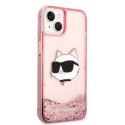 Karl Lagerfeld nakładka do iPhone 14 6,1" KLHCP14SLNCHCP różowa HC Liquid Glitter NFT Choupette Head