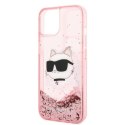 Karl Lagerfeld nakładka do iPhone 14 6,1" KLHCP14SLNCHCP różowa HC Liquid Glitter NFT Choupette Head