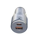 XO ładowarka samochodowa CC47 PD QC 3.0 100W 1x USB 1x USB-C szara