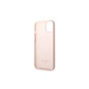 Guess nakładka do iPhone 13 6,1" GUHMP13MSBPLP różowa hard case Silicone Logo Plate MagSafe