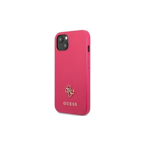 Guess nakładka do iPhone 13 Pro / 13 6,1" GUHCP13LPS4MF różowa hardcase Saffiano 4G Small Metal Logo