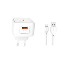 XO ładowarka sieciowa L59 QC 3.0 18W 1x USB biała + kabel USB-C