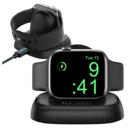 Indukční nabíječka pro Apple Watch Bezdrátová Qi nabíječka pro chytré hodinky Black