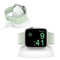 Indukční nabíječka pro Apple Watch Qi Wireless Charger Stand White