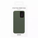 Pouzdro Samsung Smart View Wallet pro Samsung Galaxy S23 Plus Cover with Smart Flip Window Card Wallet khaki