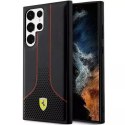 Etui Ferrari FEHCS23LPCSK do Samsung Galaxy S23 Ultra S918 černý/černý pevný obal Perforated 296P