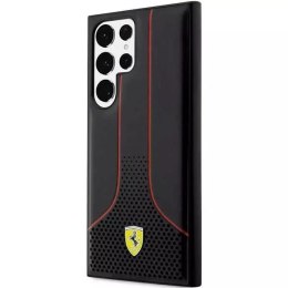 Etui Ferrari FEHCS23LPCSK do Samsung Galaxy S23 Ultra S918 černý/černý pevný obal Perforated 296P