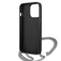 Etui Karl Lagerfeld KLHCP13XPMK pro iPhone 13 Pro Max 6,7" pevné pouzdro s koženou texturou a řetízkem