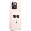 Etui Karl Lagerfeld KLHCP13XSLKHLP pro iPhone 13 Pro Max 6,7" růžové pevné pouzdro silikonové Karl`s Head